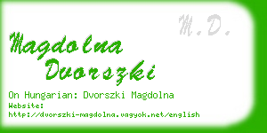 magdolna dvorszki business card